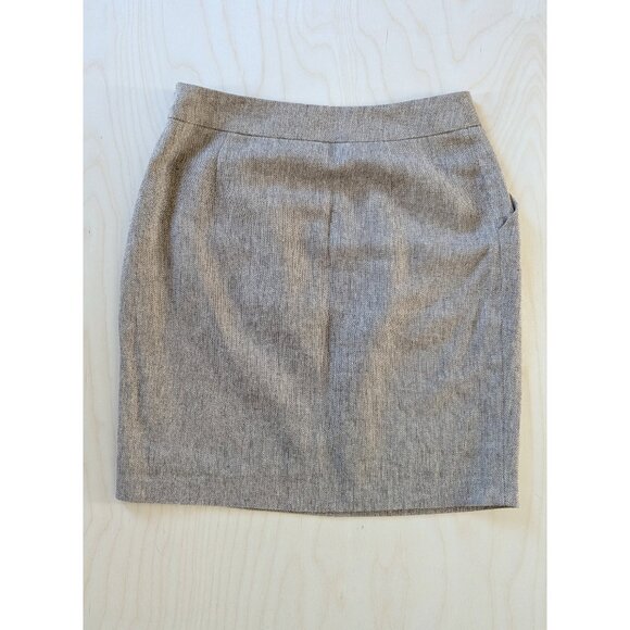 Tabitha Anthropologie Beige Linen Cotton Pleated Pencil Skirt Womens 8 - Picture 2 of 7